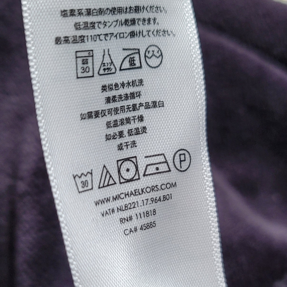 MK Michael KORS Purple Velour Full Zip Jacket Coat Sweatshirt Large Y2K - Picture 8 of 8